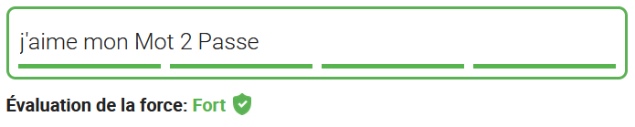 vérification mot de passe fort